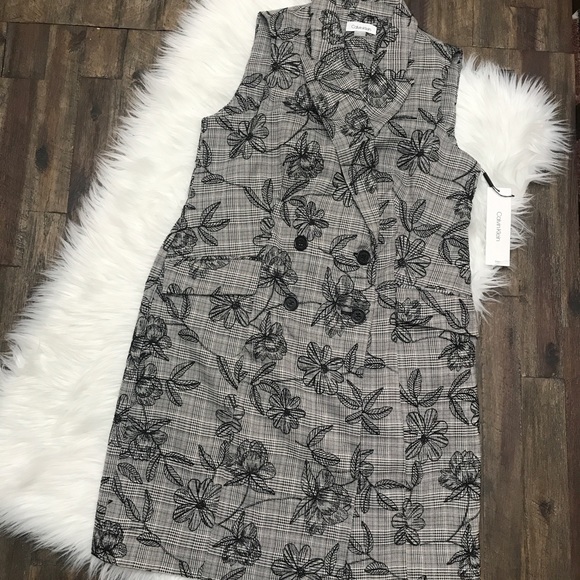 Calvin Klein Sleeveless Embroidered Dress - Picture 3 of 8
